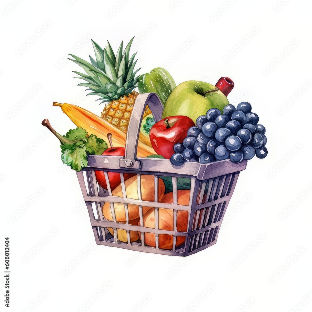 basket of fruits with Generative AI technology basket of fruits with Generative AI technology