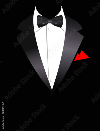 Vector illustration of elegant business suit with bow