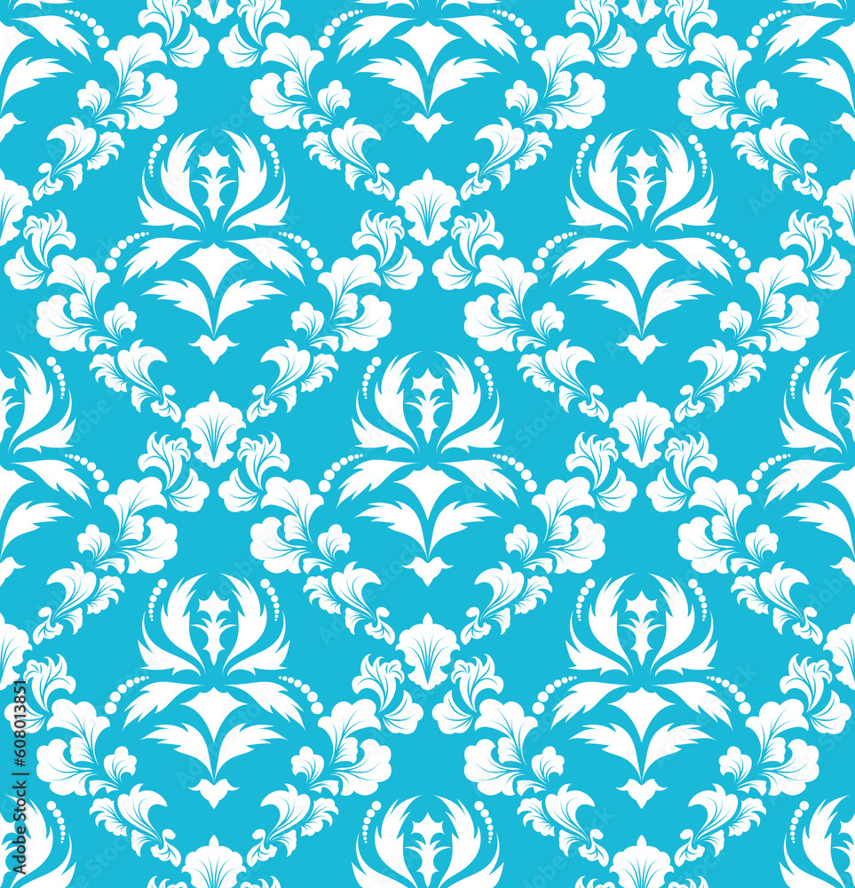 Damask seamless vector background. For easy making seamless pattern just drag all group into swatches bar, and use it for filling any contours. Damask seamless vector background. For easy making seamless pattern just drag all group into swatches bar, and use it for filling any contours.