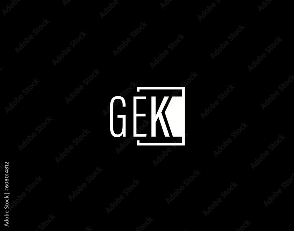 GEK Logo and Graphics Design, Modern and Sleek Vector Art and Icons isolated on black background