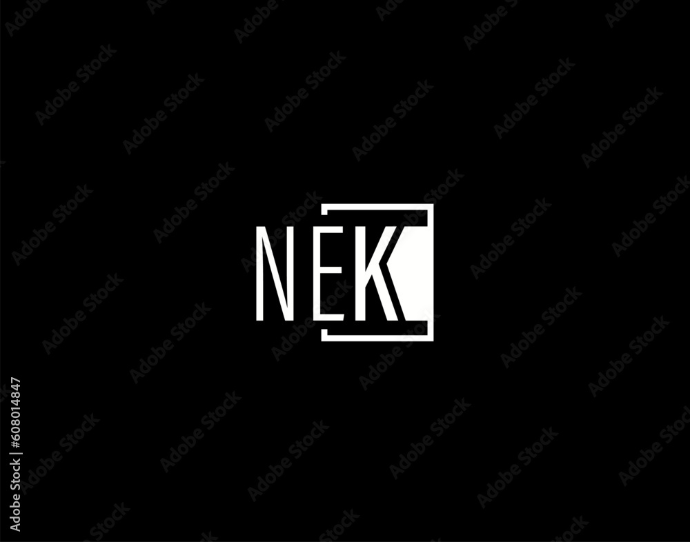NEK Logo and Graphics Design, Modern and Sleek Vector Art and Icons isolated on black background NEK Logo and Graphics Design, Modern and Sleek Vector Art and Icons isolated on black background