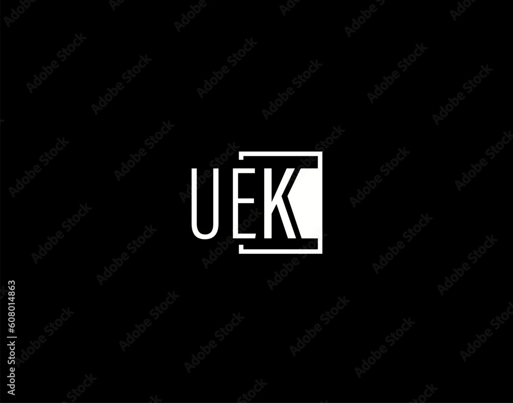 UEK Logo and Graphics Design, Modern and Sleek Vector Art and Icons isolated on black background