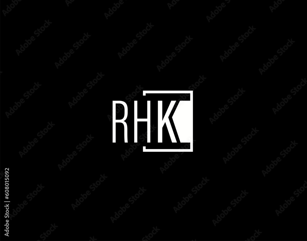 RHK Logo and Graphics Design, Modern and Sleek Vector Art and Icons isolated on black background