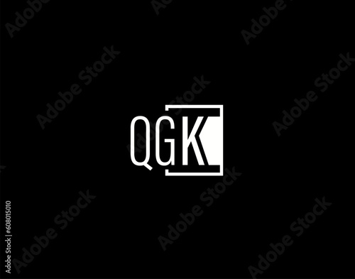 QGK Logo and Graphics Design, Modern and Sleek Vector Art and Icons isolated on black background