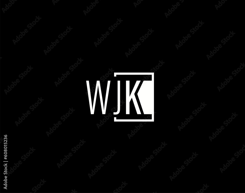 WJK Logo and Graphics Design, Modern and Sleek Vector Art and Icons isolated on black background WJK Logo and Graphics Design, Modern and Sleek Vector Art and Icons isolated on black background