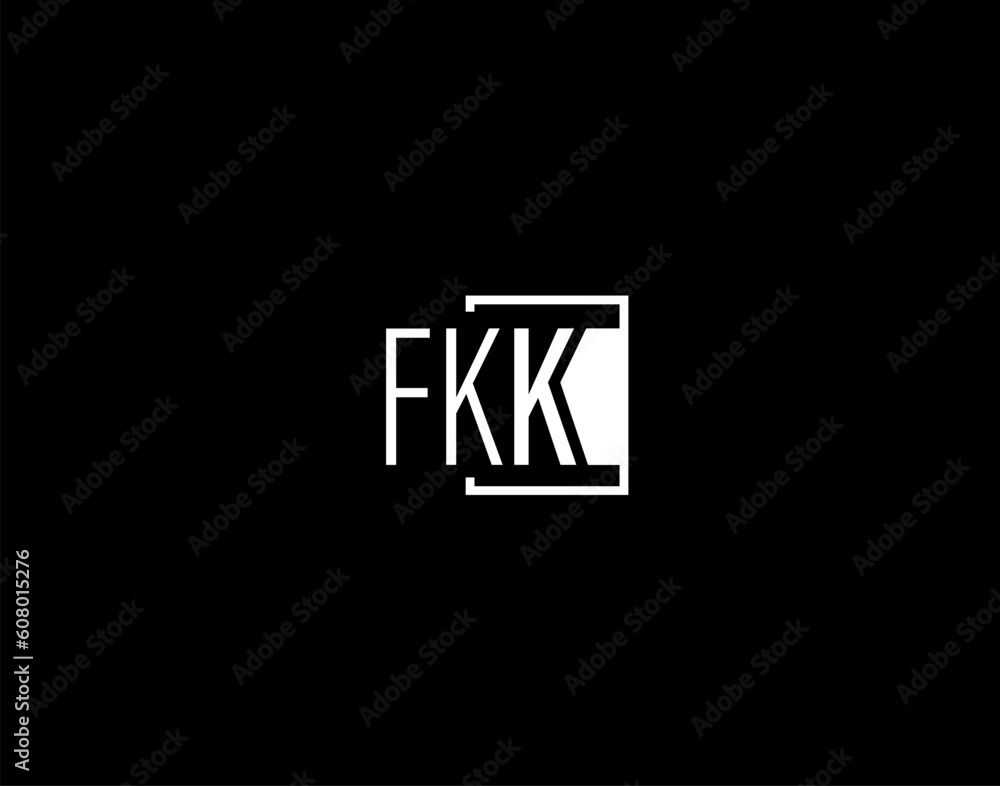 Obraz premium FKK Logo and Graphics Design, Modern and Sleek Vector Art and Icons isolated on black background
