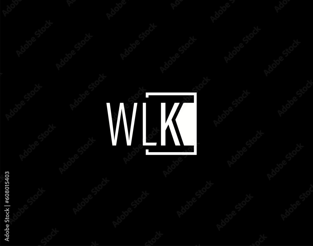 WLK Logo and Graphics Design, Modern and Sleek Vector Art and Icons isolated on black background WLK Logo and Graphics Design, Modern and Sleek Vector Art and Icons isolated on black background
