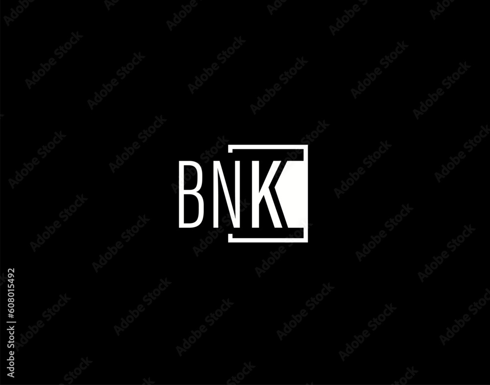 BNK Logo and Graphics Design, Modern and Sleek Vector Art and Icons isolated on black background BNK Logo and Graphics Design, Modern and Sleek Vector Art and Icons isolated on black background
