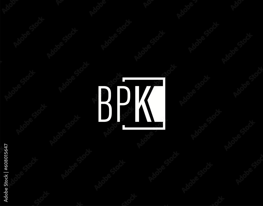 BPK Logo and Graphics Design, Modern and Sleek Vector Art and Icons isolated on black background