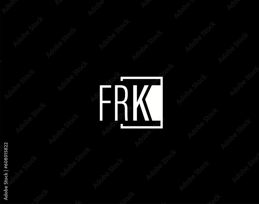 Obraz premium FRK Logo and Graphics Design, Modern and Sleek Vector Art and Icons isolated on black background