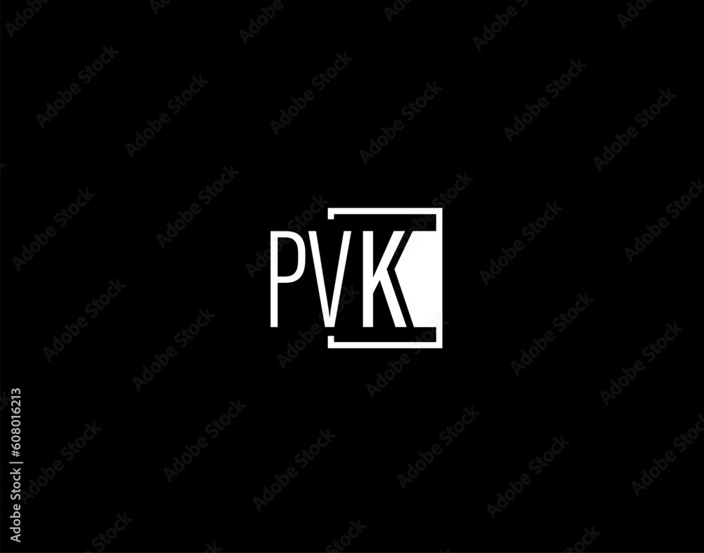 PVK Logo and Graphics Design, Modern and Sleek Vector Art and Icons isolated on black background