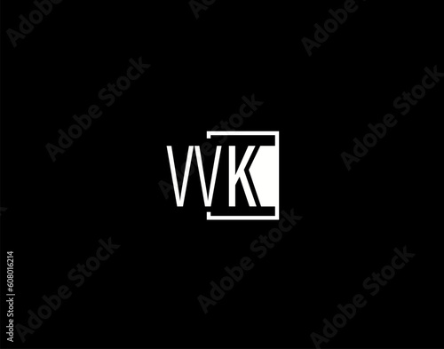 VVK Logo and Graphics Design, Modern and Sleek Vector Art and Icons isolated on black background photo