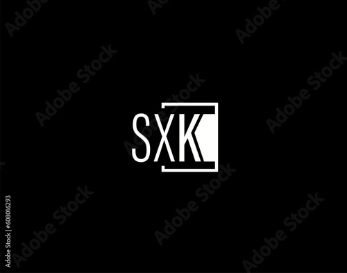 SXK Logo and Graphics Design, Modern and Sleek Vector Art and Icons isolated on black background