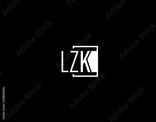 LZK Logo and Graphics Design, Modern and Sleek Vector Art and Icons isolated on black background