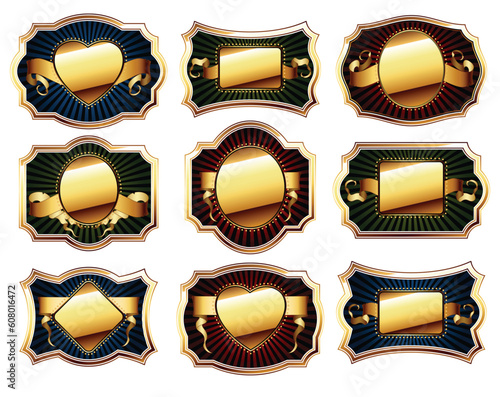 set of golden frame,  this  illustration may be useful  as designer work