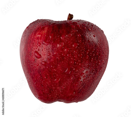 Manzana roja mojada con agua fresca