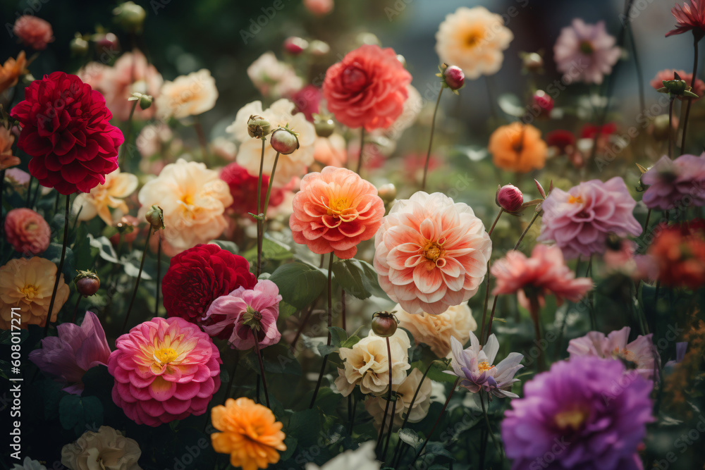 colorful Chrysanthemum flowers Generative Ai