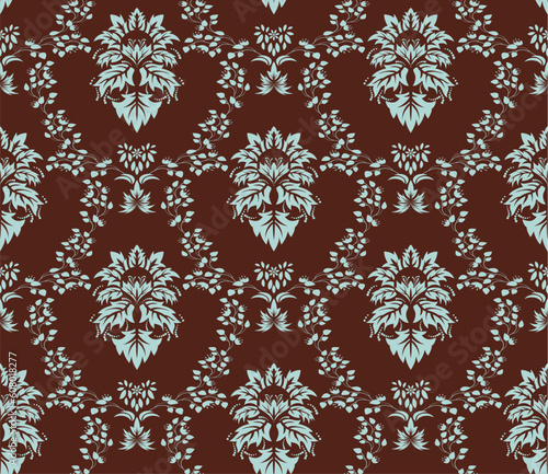 Damask seamless vector background.  For easy making seamless pattern just drag all group into swatches bar, and use it for filling any contours.