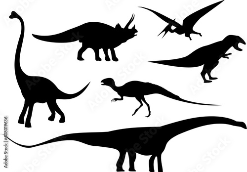 vector illustration of a dinosaur set