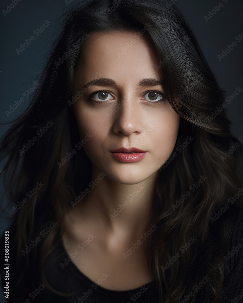 Close up portrait of beautiful woman - made with Generative AI tools Close up portrait of beautiful woman - made with Generative AI tools