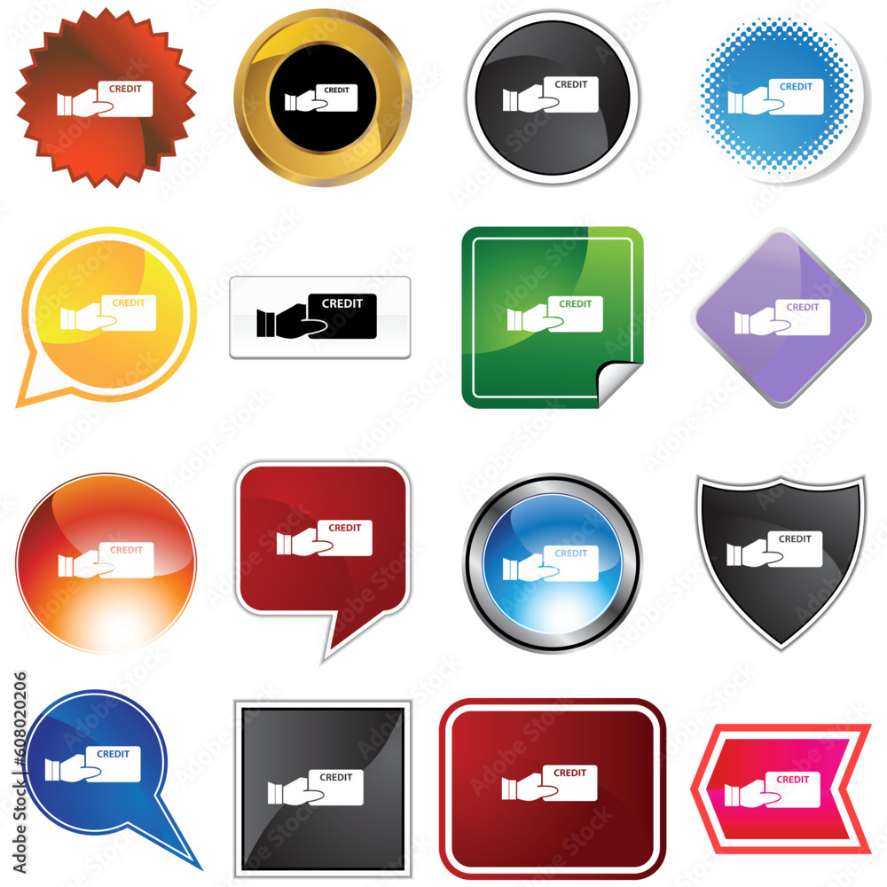 Credit card variety set isolated on a white background. Credit card variety set isolated on a white background.