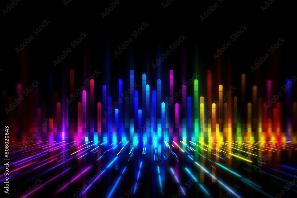 Spectrum neon lights abstract background. Futuristic back. AI generated, human enhanced Spectrum neon lights abstract background. Futuristic back. AI generated, human enhanced
