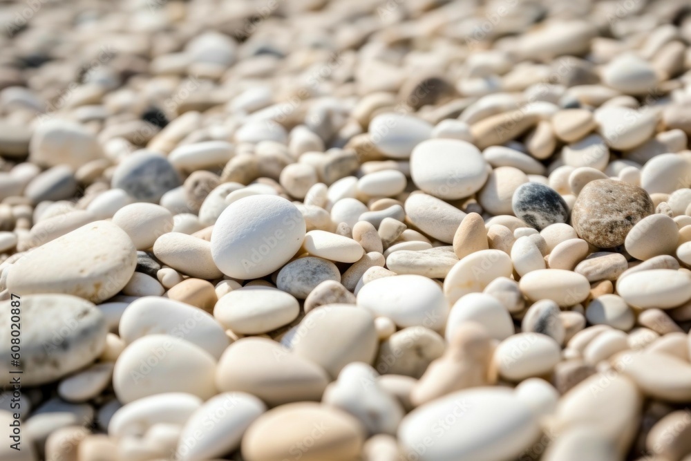 Abstract background with dry light stones or pebbles, selective focus. AI generated, human enhanced. Abstract background with dry light stones or pebbles, selective focus. AI generated, human enhanced.