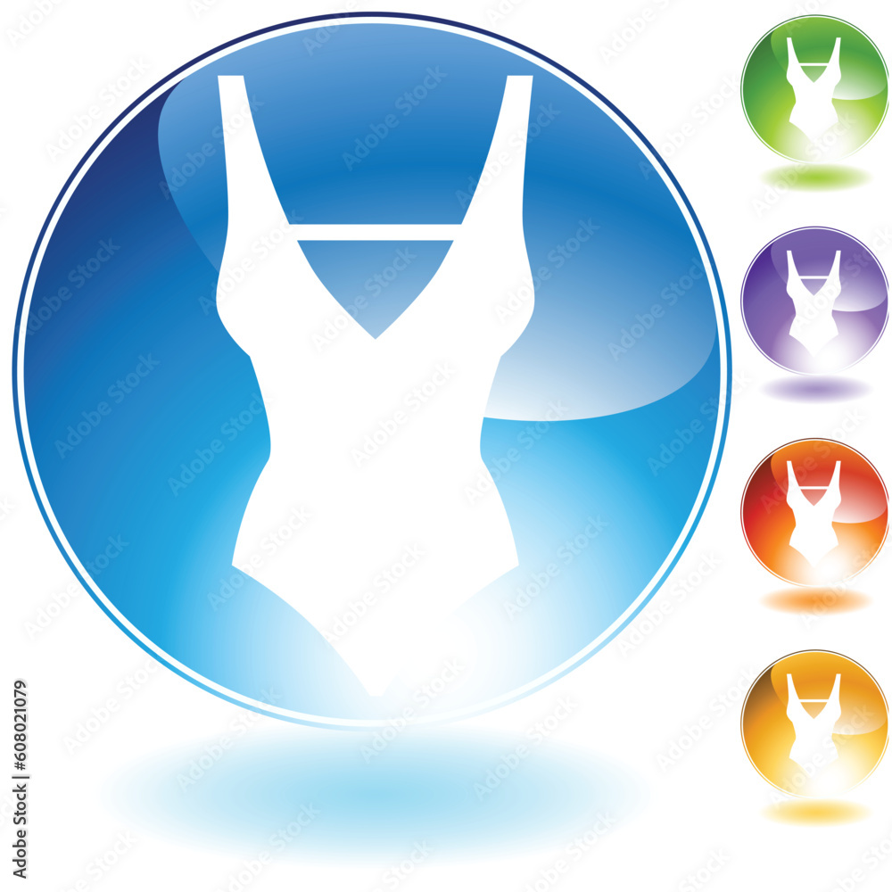 Obraz premium Swimwear crystal icon isolated on a white background.