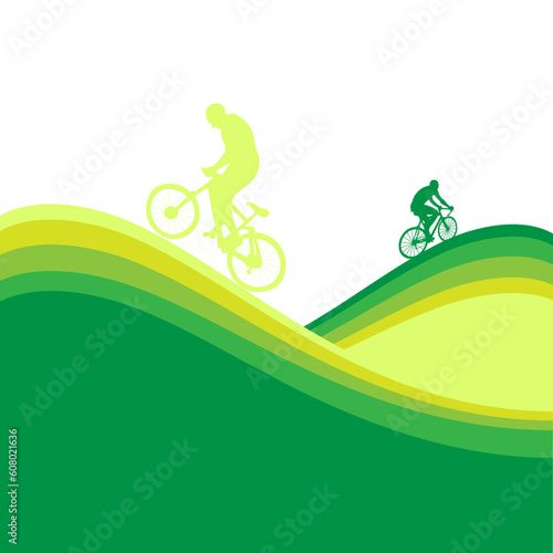 Green bicycle frame, vector illustration