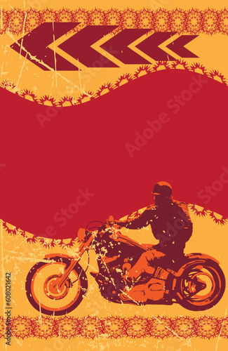 Grunge biker frame, vector illustration