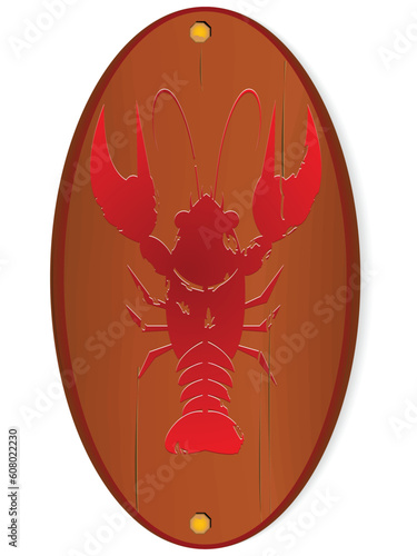 Ancient wooden signboard of cafe or restaurant in a vector