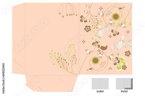 Decorative folder with floral pattern