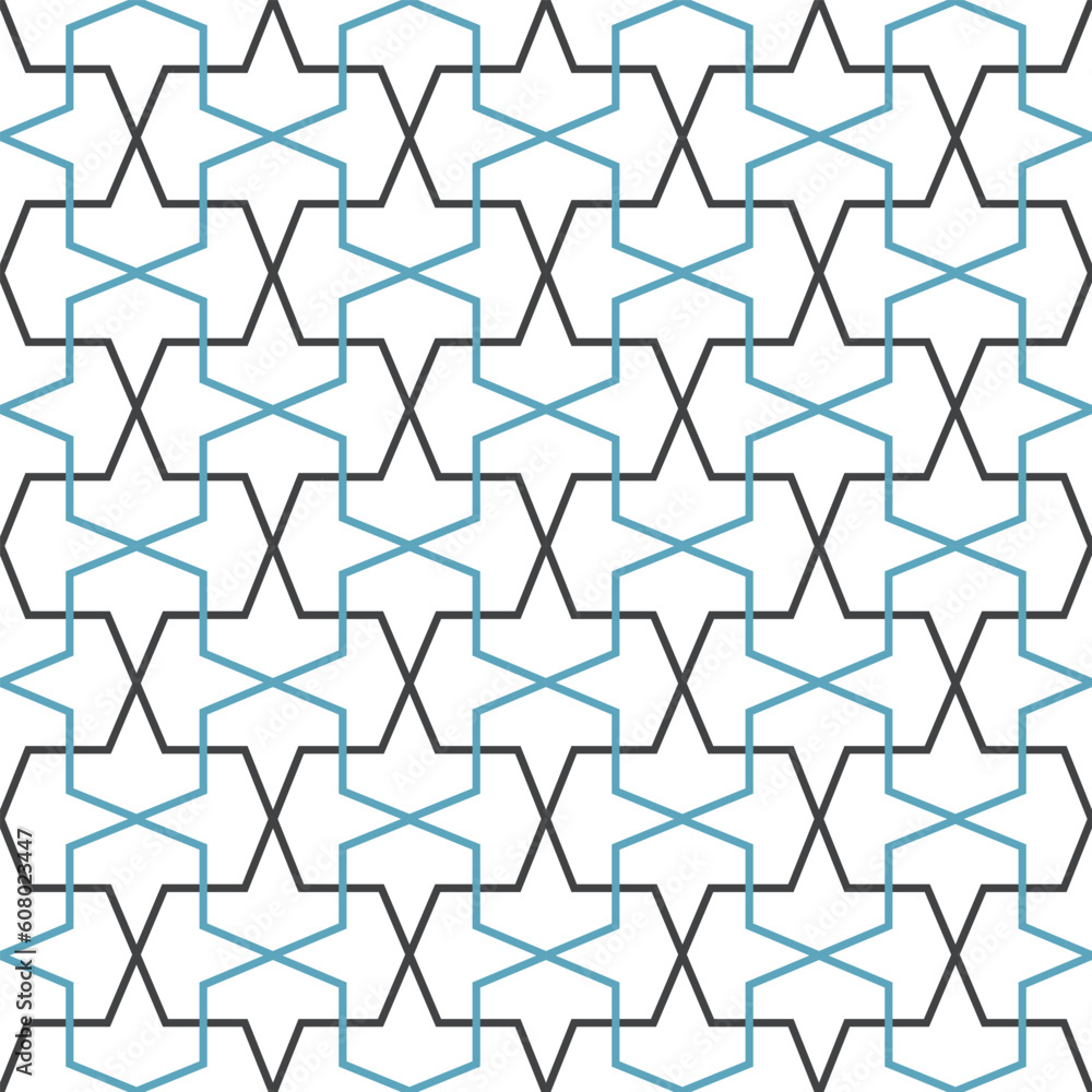 Seamless pattern in geometric ornamental style. Seamless pattern in geometric ornamental style.