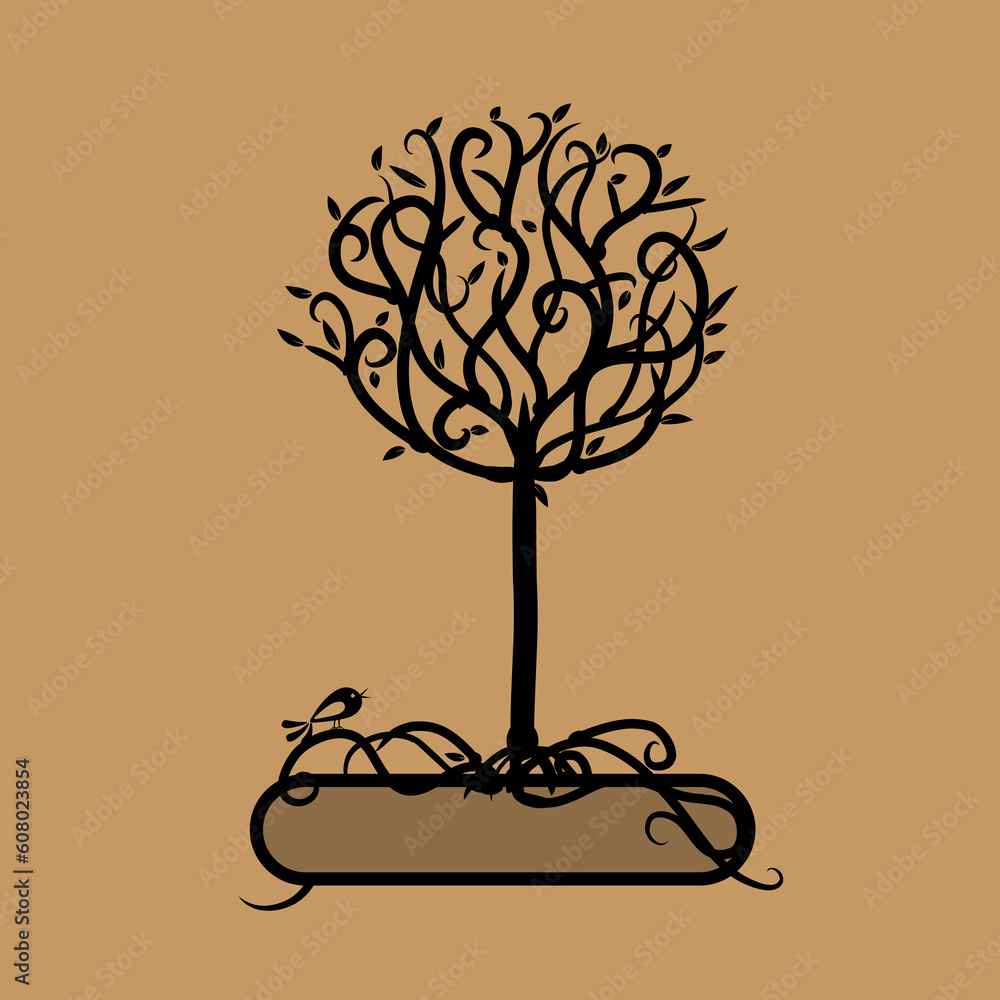 Art tree beautiful for your design