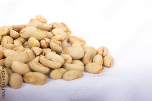 green coffee bean isolated on white background - coffee bean