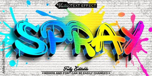 Colorful Graffiti Spray Editable Text Effect Template