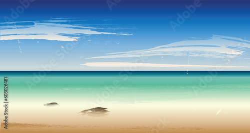 vector Summertime at the beach, sea