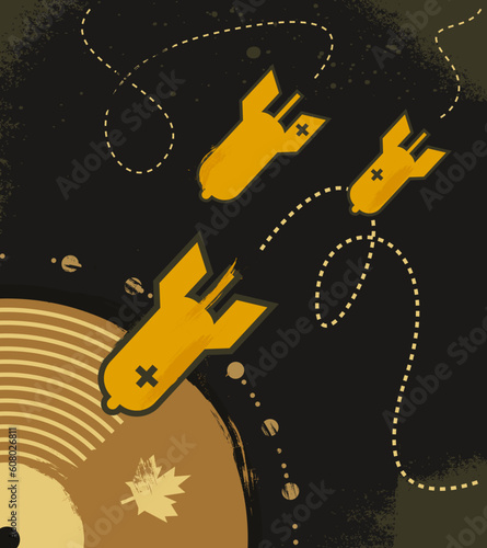 abstract grunge musical poster with vinyl circle