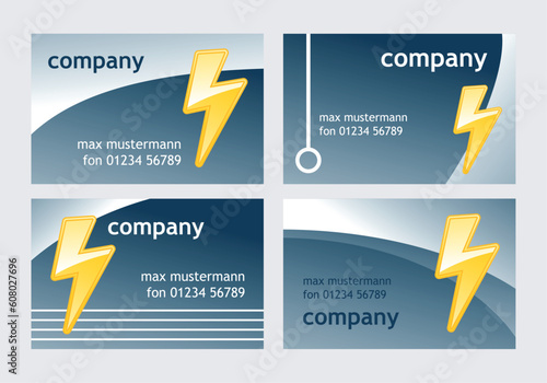 business card templates with symbolic lightning