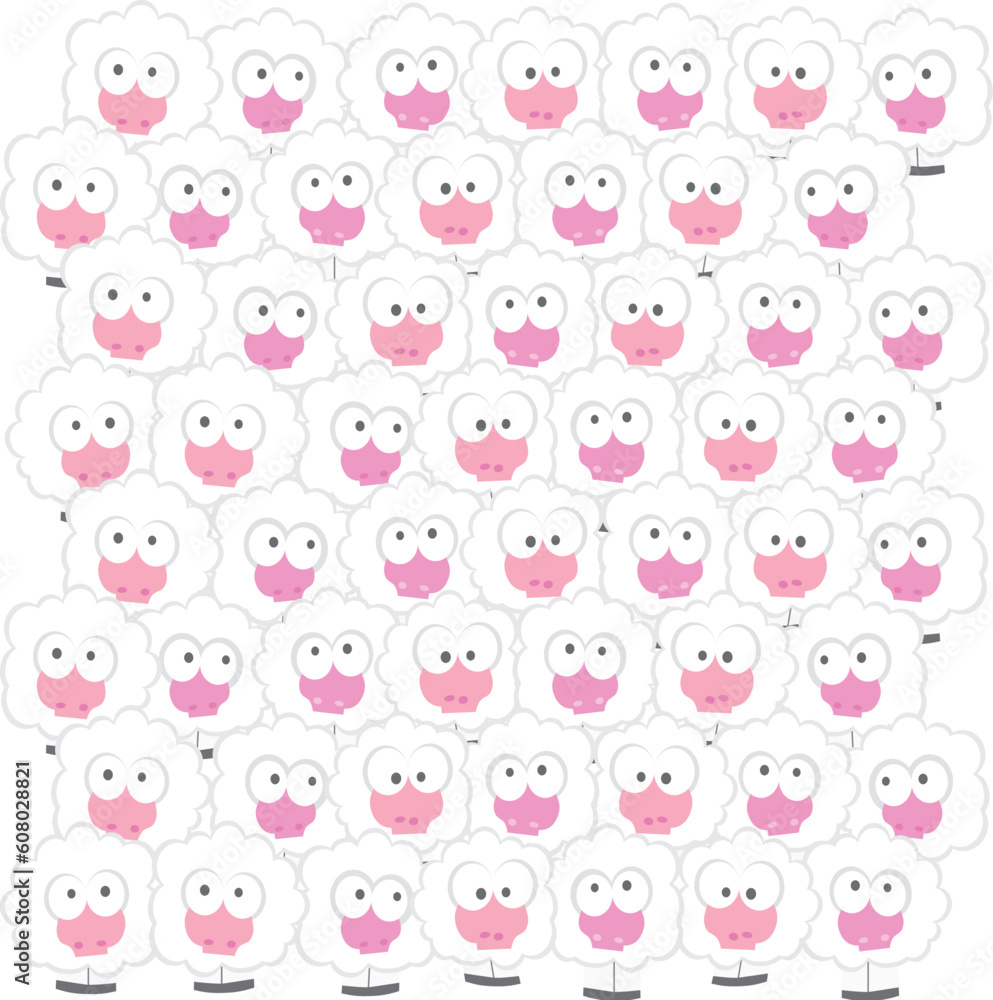 Sheep on the field vector illustration cartoon Sheep on the field vector illustration cartoon