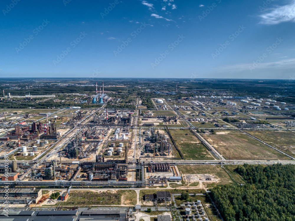Oil refinery with terminals for storage petroleum products