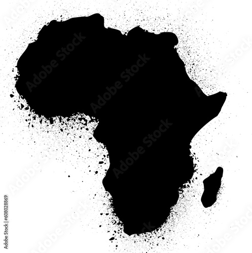 grunge map with flag of african ink vector illustration
