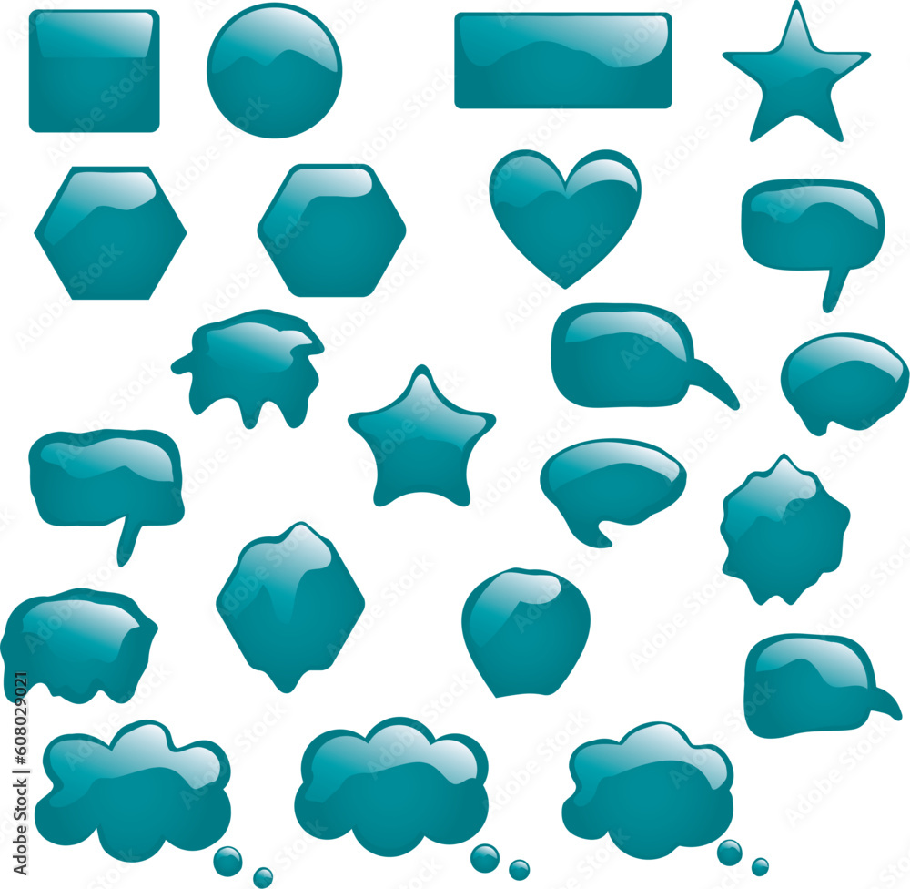 Set of bubbles icons symbols talk glossy speech thought Set of bubbles icons symbols talk glossy speech thought