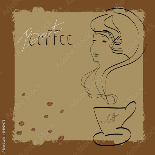 Background with a cup of coffee