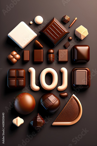 chocolate day concept banner or poster. ai illustration generated