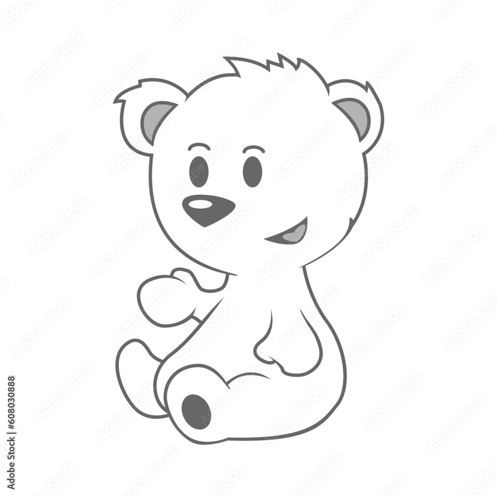 Obraz premium drawing of a cute little polar bear sitting