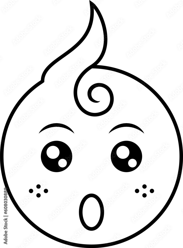 cute baby impressed expression line icon. minimal, simple style. used for icons, stickers or logos cute baby impressed expression line icon. minimal, simple style. used for icons, stickers or logos