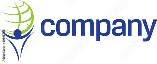 Atlas supporting green World as logo for strong company.
