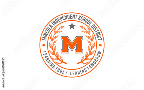 Badge letter M for University / College / Graduate / Campus logo design inspiration