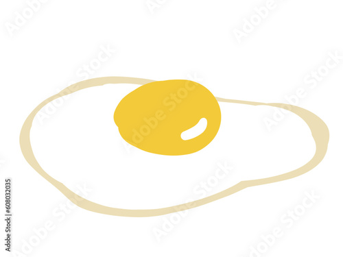 かわいいタマゴ料理の目玉焼き／手描きイラスト素材